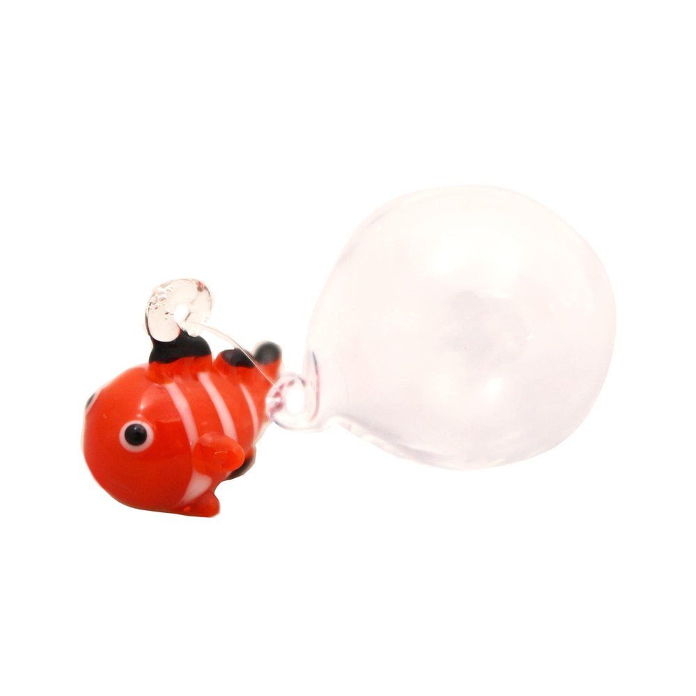 (Castle Enterprise) Faukart Cute Handmade Glasswork Floating Clown Fish Width: 0.8 inches (20 mm) Ball: 0.8 inches (20 mm)