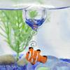 (Castle Enterprise) Faukart Cute Handmade Glasswork Floating Clown Fish Width: 0.8 inches (20 mm) Ball: 0.8 inches (20 mm) view 2