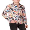 Haloumoning Boys 70s Disco Costume Kids Retro Button Down Dance Party Outfits Shirt 5-14 Years view 1