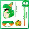 4 in 1 Dinosaur Birthday Party Piata, 15.7'' Dino Party Large Pinata Bundle Dinosaur Party Decorations Dino Birthday Party Stick etc view 2
