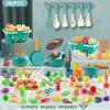 200Pcs Mini Play Kitchen Accessories for Kids, Pretend Cooking Playset with Cookware, Tableware & 2 Fruit Sets, Learning Gift for Girls, Boys, Toddlers, Green view 2