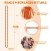 SHAOQINLIN 100 PCS Orange Bead Necklace, Orange Mardi Gras Beads, Halloween Necklaces, 33 Inch Party Beads Round Beaded Necklace for Mardi Gras, Christmas, Halloween view 2