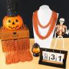 SHAOQINLIN 100 PCS Orange Bead Necklace, Orange Mardi Gras Beads, Halloween Necklaces, 33 Inch Party Beads Round Beaded Necklace for Mardi Gras, Christmas, Halloween view 4