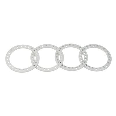 4Pcs Aluminum Alloy 1.9inch Wheel Rims Replacement Beadlock Ring for Axial SCX10 TRX-4 1/10 RC Crawler Car Upgrade Parts(Matt Silver)