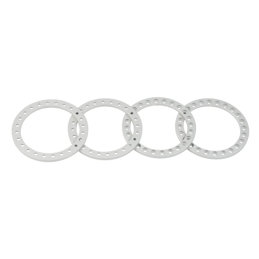 4Pcs Aluminum Alloy 1.9inch Wheel Rims Replacement Beadlock Ring for Axial SCX10 TRX-4 1/10 RC Crawler Car Upgrade Parts(Matt Silver)