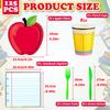 125PCS Back to School Decorations, Apple Plates Pen Cups Notebook Napkins for First Day of School Teacher Graduation Party Dinnerware Supplies (Serves 25 Guests) view 3