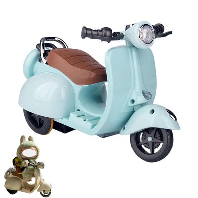 NUJOLI Scooter for Labubu with Light and Music, Have A Seat for Labubu Accessories, Mini Electric Doll Scooter Interactive Decor Desktop Ornaments for Labubu Collectors