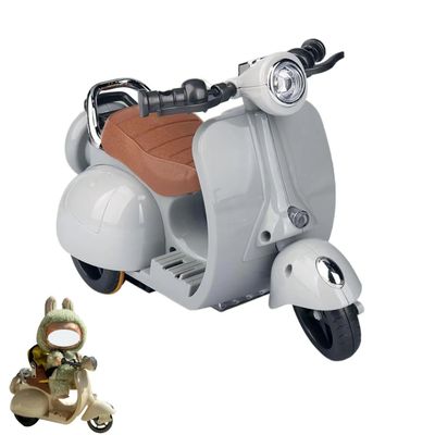 NUJOLI Scooter for Labubu with Light and Music, Have A Seat for Labubu Accessories, Mini Electric Doll Scooter Interactive Decor Desktop Ornaments for Labubu Collectors