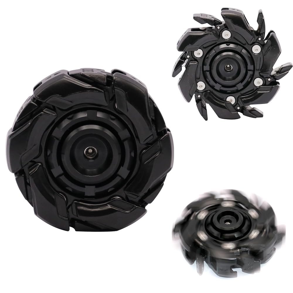7JI Conceal Fidget Spinner Blocks,Metal Open Armor Spinning Roller Toy,Fidgets Toys Stress Relief for Adults,Black Magnetic EDC for ADHD/ADD/Autism