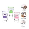 YARNOW 3pcs Miniature Role Play Trolley Electroplated Iron Pretend Play Shopping Cart for Pink Purple Green for Makeup Storage Desk Organization view 4