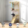 6-in-1 Swedish Ladder, Climbing Wall for Kids and Adults Indoor, Wooden Indoor Jungle Gym, Wall Ladder, Core Strengthening and Stretching Balanced for Body Exercises view 4