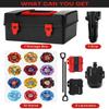 DEZAWRTY Gyro X Set, 12 Right Spinning X Blade Tops, 2 Ripcord Launchers, 1 String Launcher and 1 Grip with Storage Box, Battling Game Kids Toys Boys Birthday Gift Ideal for 6+ Years Old view 2