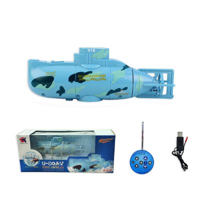 Tsiodot Mini RC Submarine Waterproof Remote Control Boat Underwater Diving Fish Tank Toy for Kids Birthday GiftBlue