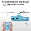Tsiodot Mini RC Submarine Waterproof Remote Control Boat Underwater Diving Fish Tank Toy for Kids Birthday GiftBlue view 2