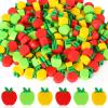 JUNEBRUSHS 150pcs Apples Erasers for Kids Bulk, Welcome Back to School Gifts Mini Apples Erasers for First Day of School Teachers Supplies Students Classroom Prizes Homework Rewards view 1