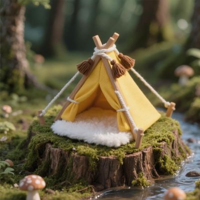 1:12 Scale Dollhouse Camping Tent with Carpet Dollhouse Accessories