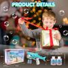 Automatic Bubble Machine Gun for Kids with 2 Bottles 5 Bags of Refill Solution Lights ElectricShark Bubble Gun Toys Outdoor Toys Gifts Wedding Easter Party Favor view 2