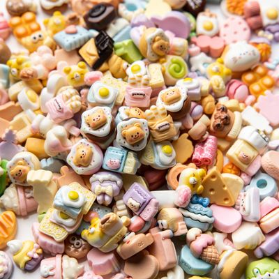 LEEXINLUU-30 PCS Mini Slime Charms Set - Food-Themed Squishy Charms for Slime,Resin(5 Fixed Designs + Random Colors) -Multipurpose DIY Decoration