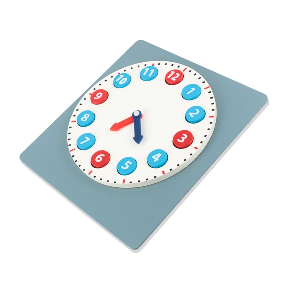 Kisangel Wooden Clock Educational Learning Clock for Sorting Blocks Encourages Thinking Skills for Early Childhood Development