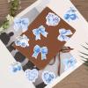 100pcs Blue Bow Stickers, PVC Waterproof Coquette Stickers, Various Cute Designs Bow Knot Aesthetic Decals for Water Bottle, Laptop, Phone, Diary, Scrapbooking Country, Art Gifts view 3