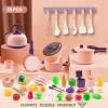 56Pcs Mini Play Kitchen Accessories for Kids, Pretend Cooking Playset with Cookware, Tableware & 2 Fruit Sets, Learning Gift for Girls, Boys, Toddlers, Pink view 2