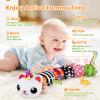 Baby Toys 0-6 6-12 Months, Sensory Musical Animal Stuffed Toy for Infant 0-3 3-6 Months, Tummy Time Toys with Mirror Crinkle Rattle, Plush Unicorn Cat Toy Gifts for 0 1 2 3 4 5 6+ Months Boys Girls view 2