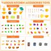 200Pcs Mini Play Kitchen Accessories for Kids, Pretend Cooking Playset with Cookware, Tableware & 2 Fruit Sets, Learning Gift for Girls, Boys, Toddlers, Yellow view 3