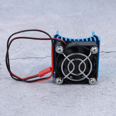 Alomejor RC Car Engine Cooling Cooler with Fan Cooling for 1/10 540/3650/3660/3670 Engine, Black Aluminum Alloy Heatfen for Large Heat Dissipation (Blue)