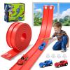 KETIEE Flex Tracks 16 Ft for Kids, Flexible Race Car Ramp Track with 2 Small Racecars and 4 Suction Cups Compatible with Diecast 1/64th Cars,Rolls Up Portable Racetrack for Ages 3 & Up view 1