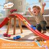KETIEE Flex Tracks 16 Ft for Kids, Flexible Race Car Ramp Track with 2 Small Racecars and 4 Suction Cups Compatible with Diecast 1/64th Cars,Rolls Up Portable Racetrack for Ages 3 & Up view 2