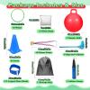 58PCS Carnival Outdoor Games Combo Set,17.7IN Hopper Balls with Handle,Egg Spoon Relay Race,Soft Plastic Cones Bean Bags Ring Toss Game,3 Legged Race for Family Reunion Outside Field Day Easter Games view 2