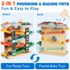 AmazingJoy Wooden Car Ramp Race Track 2-in-1 Pound Ball Toddler Toy Ball Drop Baby Toy Set Gift for 1 2 3 Year Old Boys Girls Montessori Developmental Learning Activity Interactive Birthday Present view 2