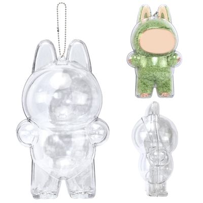 1 pc Standing Protective Case for 17cm Doll- Portable Acrylic Display Cover for Standing Doll- Clear Box Accessories for Hanging Bag