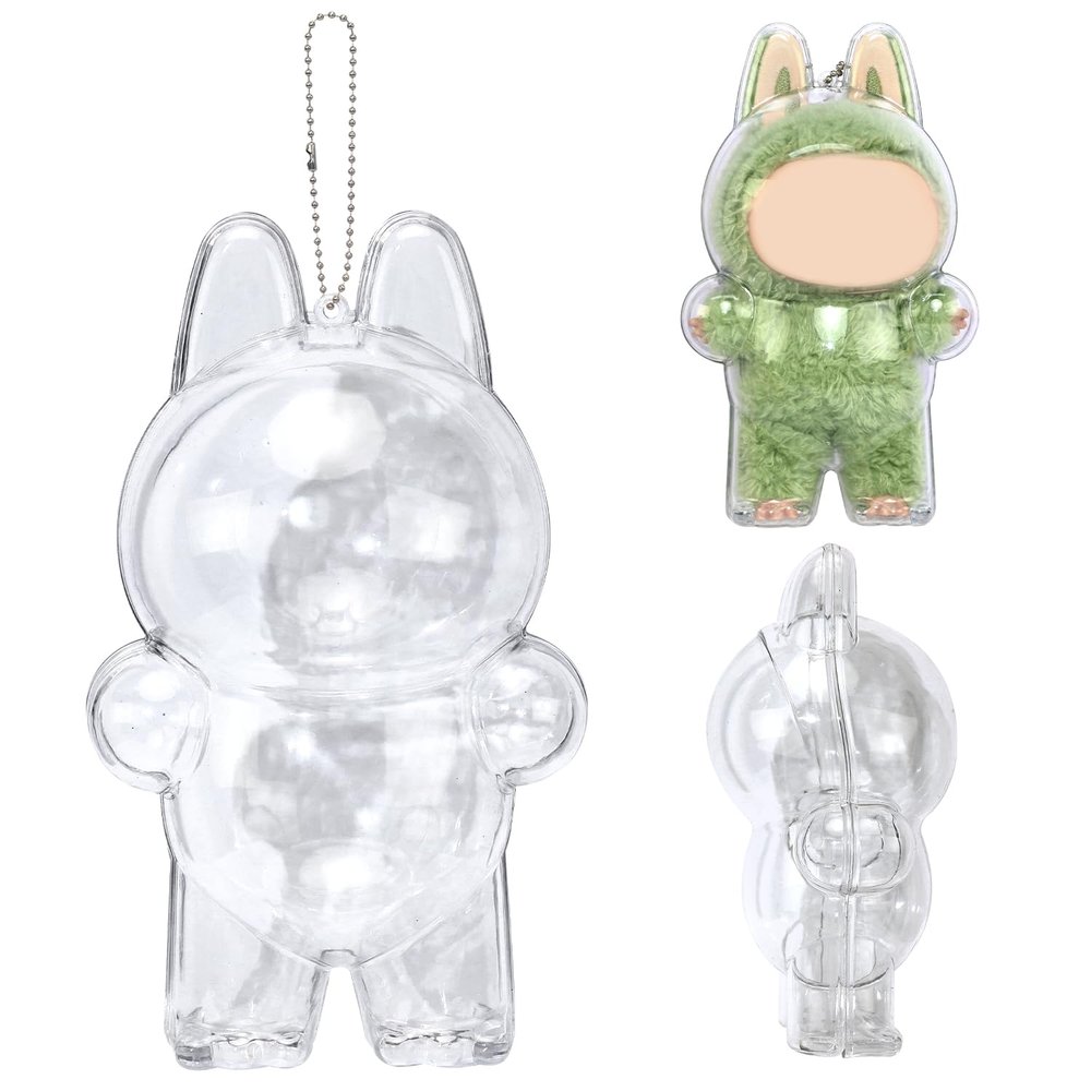 1 pc Standing Protective Case for 17cm Doll- Portable Acrylic Display Cover for Standing Doll- Clear Box Accessories for Hanging Bag