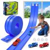 KETIEE Flex Tracks 16 Ft for Kids, Flexible Race Car Ramp Track with 2 Small Racecars and 4 Suction Cups Compatible with Diecast 1/64th Cars,Rolls Up Portable Racetrack for Ages 3 & Up view 1