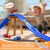 KETIEE Flex Tracks 16 Ft for Kids, Flexible Race Car Ramp Track with 2 Small Racecars and 4 Suction Cups Compatible with Diecast 1/64th Cars,Rolls Up Portable Racetrack for Ages 3 & Up view 2