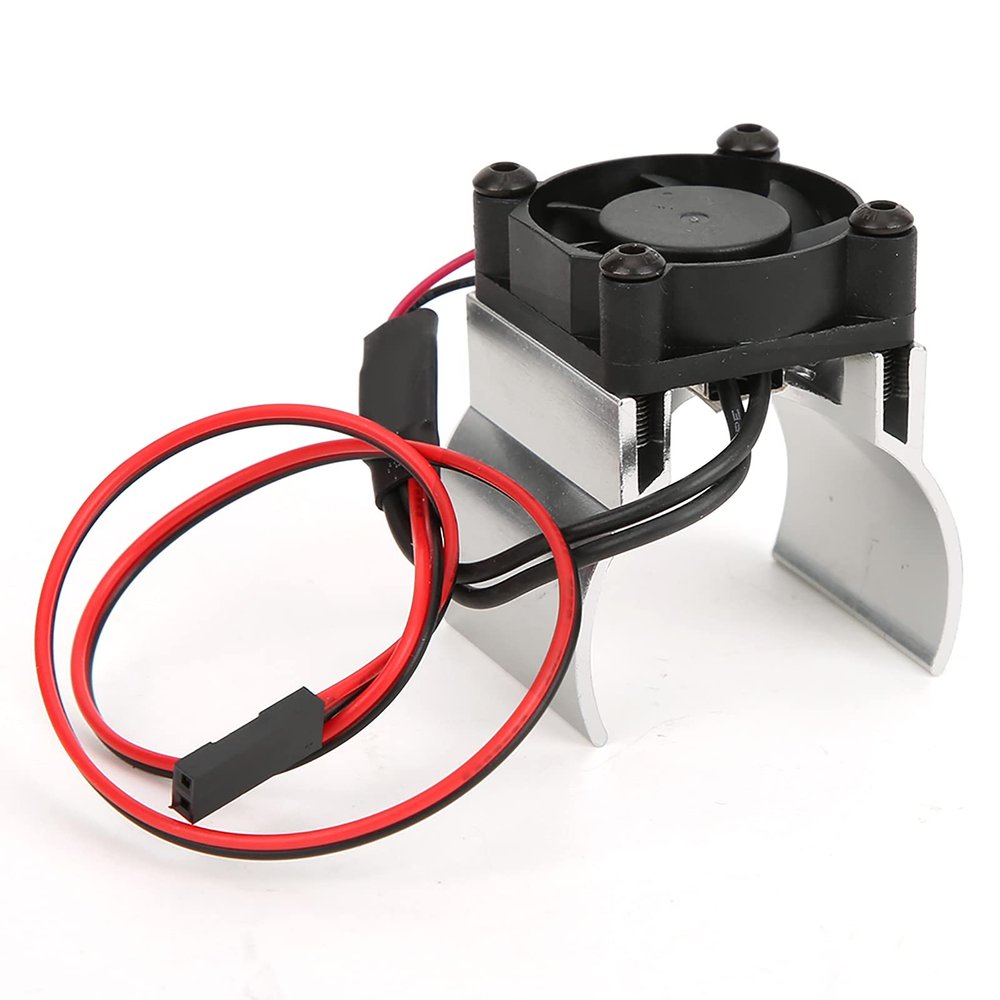 4 Rc Cooling Fan Cooling Flange, Automatic Temperature Control 1/10 Rc Car Fan, Metal Alloy Material, Red, Ideal for Hobbyists (Silver)