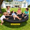 Trekassy 60" Large Saucer Tree Swing for Kids Adults 900D Oxford Waterproof with 2pcs Hanging Straps-Black view 2