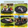 Trekassy 60" Large Saucer Tree Swing for Kids Adults 900D Oxford Waterproof with 2pcs Hanging Straps-Black view 4