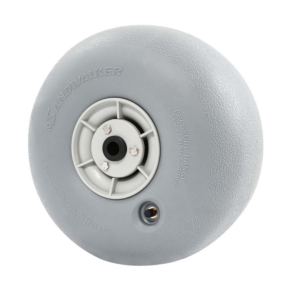 12in X 6in 22mm PU Balloon Beach Sand Tire,Silver Grey 2PCS Inflation Valve Beach Balloon Wheel,121lBS Load Capacity Beach Cart Tires for Beaches,Gravel Fields,Mud Fields