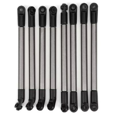 RC Spare Part 8Pcs Metal Link Rod Set Plastic Rod End Upgrade Replacement Spare Partfor 1/10 275mm Wheelbase Remote Control Crawler Car