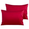 Travel Pillow Case 14''x20'' Size Set of 2 Zipper Closure Toddler Pillowcase 800 TC Soft Egyptian Cotton Nursery Pillow Covers, Red Solid Pillowcase view 1