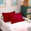 Travel Pillow Case 14''x20'' Size Set of 2 Zipper Closure Toddler Pillowcase 800 TC Soft Egyptian Cotton Nursery Pillow Covers, Red Solid Pillowcase view 3