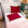 Travel Pillow Case 14''x20'' Size Set of 2 Zipper Closure Toddler Pillowcase 800 TC Soft Egyptian Cotton Nursery Pillow Covers, Red Solid Pillowcase view 4