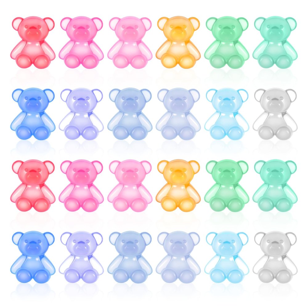 130 PCS Bear for Counting, Mini Teddy Acrylic Bear, Mini Animals Figures for Miniature House Accessories,Birthday Party Decorations, Theme Party Decorations