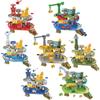 Kids Multi-Level Car Ramp Playset, ABS Plastic Track Set with Mini Cars, Crane & Spiral Tracks, Gift Toy for Boys and Girls Ages 3-6 (Train Station) view 2