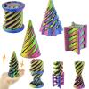 4 Packs 3D Printed Fidget Toys, Impossible Cone Spiral Cone Fidget Toy Impossible Pyramid Passthrough Toy,Mini Vortex Thread Illusion Desktop Deco Souvenir Gift for Anxiety Relaxing view 1