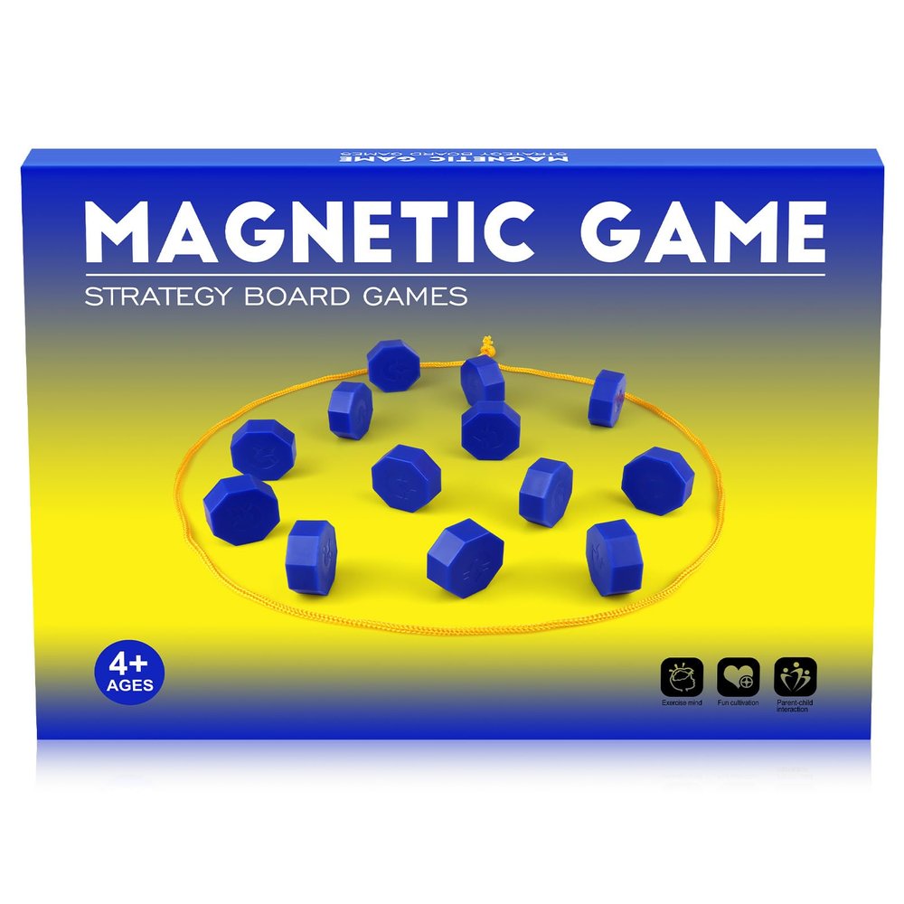 Bameca Magnetic Chess Game with Full-Size Stones, Magnet Game with String, for Family & Party & Travel & Camping, Puzzle Strategy Games, 2 Player Games for Kids & Adults