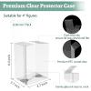 100 Pack Clear Protectors Case Compatible with Funko Pop Protector Case for 4 Inch Figures Collectibles Heavy Duty Crystal Plastic Protector Cases with Protective Film Locking Tabs Auto-Lock Bottom view 2