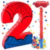 16 Inch Number 2 Spider Pinata with 16 Inch Piata Stick Blindfold Confetti for Boy Girl Kids 2nd Birthday Party Decorations (2nd) view 1